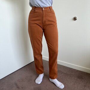 Memphis Orangey Brown High Waisted Tapered Leg Jeans Size 9/10